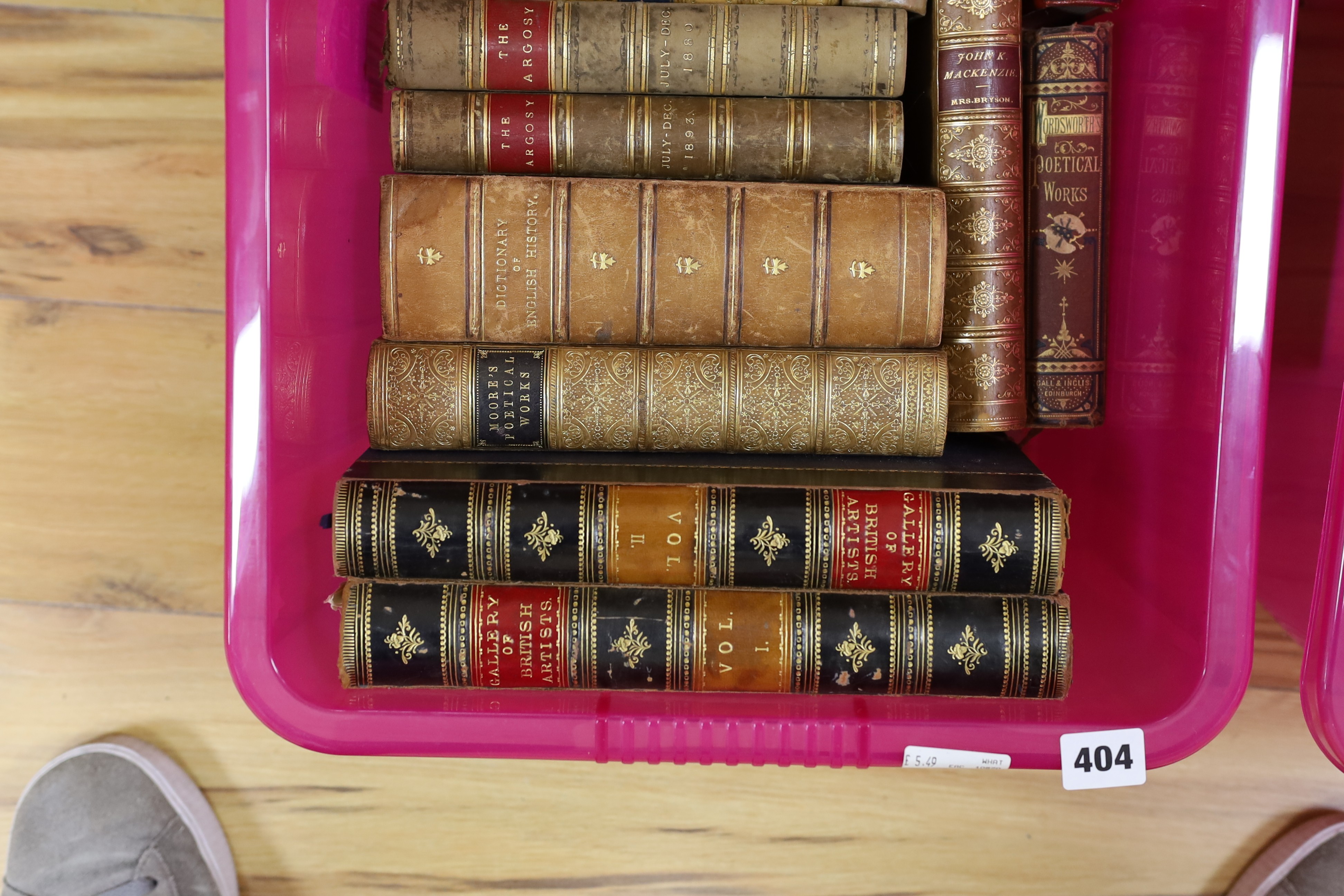 A selection of various leather bound bindings, to include Gallery of British Artists and others